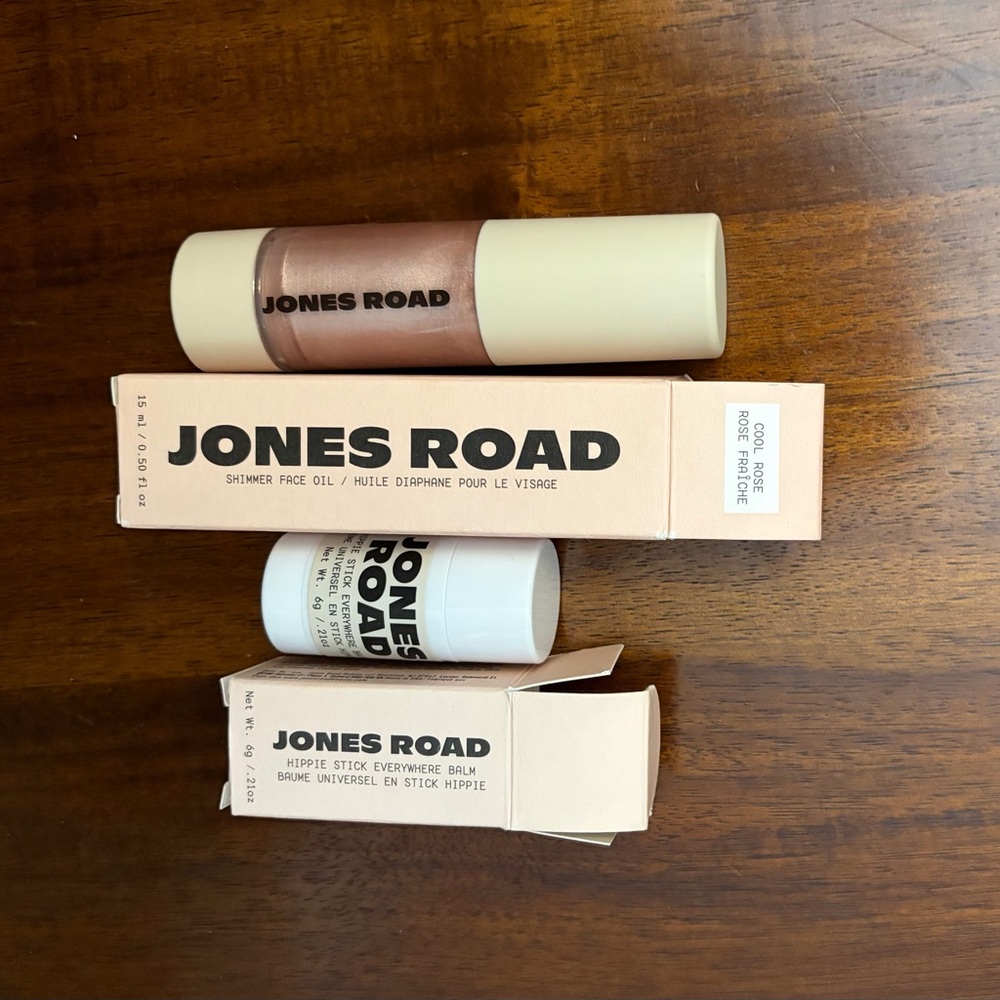 Jones Road Shimmer Full Size Face Oil and Mini Hippie Balm Stick